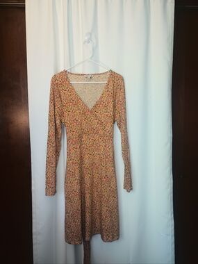 Toad Co Cue Long Sleeve Wrap Dress Womens Large Organic Cotton Bloomcore Cottage